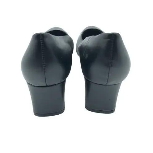 Easy Spirit Pumps Heels Block Heel Pointed Toe Faux Leather Black 9.5