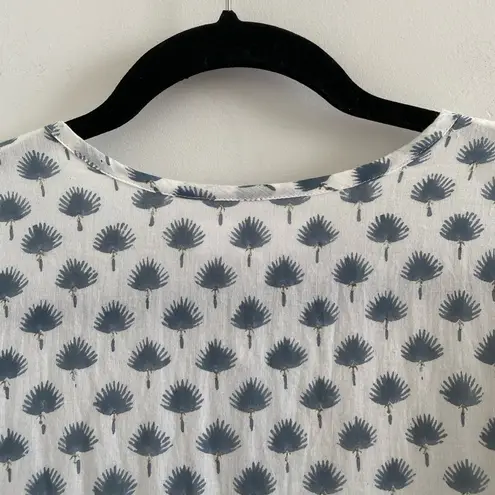 Emerson Fry India Collection Isla Dress In Cleo Organic Cotton Size M/L Blue Size M