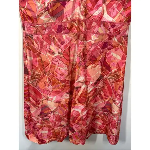 Marmot Women's Geometric Sleeveless Shelf Bra Racerback Taryn Dress Red Orange M