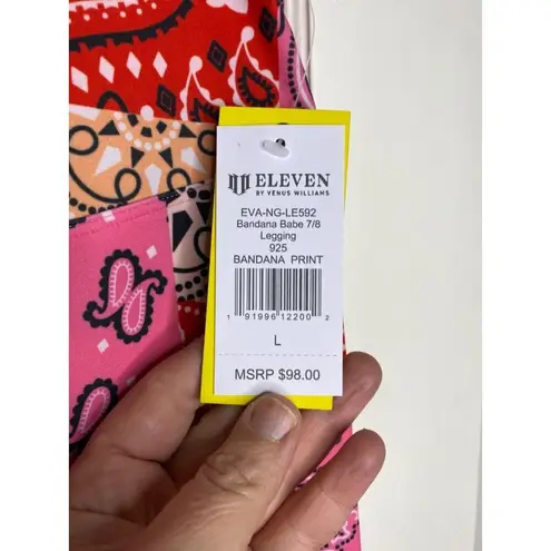 Eleven by Venus Williams Bandana Babe 7/8 Leggings MSRP $98 size large Red