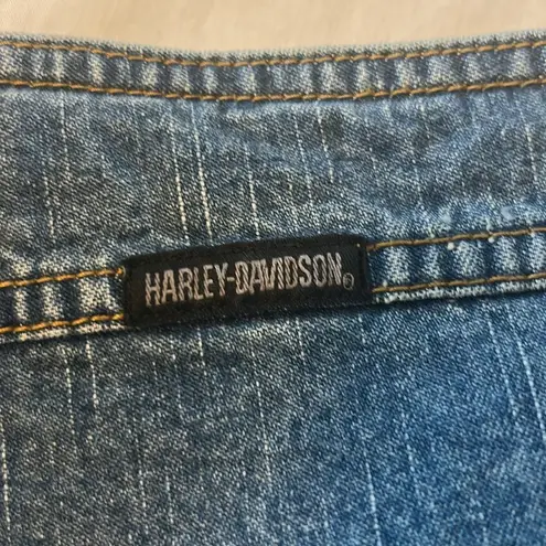 Harley Davidson 90’s Women's Lace Up Denim W/Front Pockets Shorts Sz 10