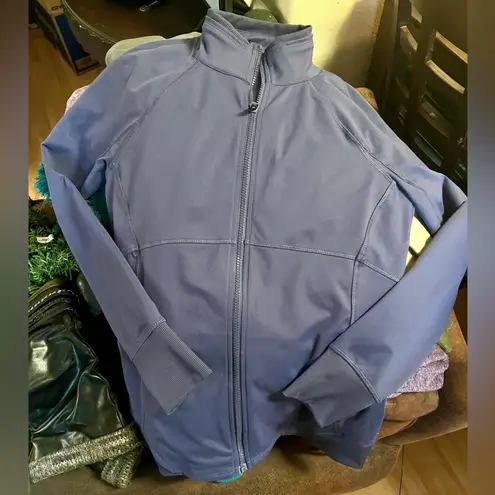 Apana Jacket Athletic Yoga Full Zip Performance Thumb Holes Plum Gray Sz Medium