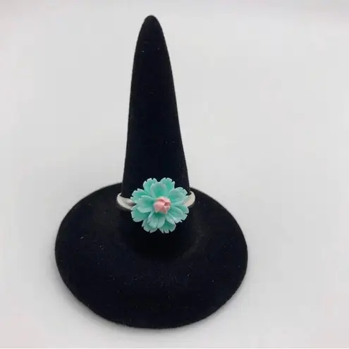 Beautiful Blue and Pink Flower Jewelry Set