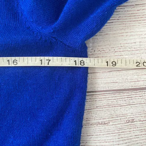 Cable & Gauge Cable & Guage women M scoopneck sweater w/decorative neckline blue