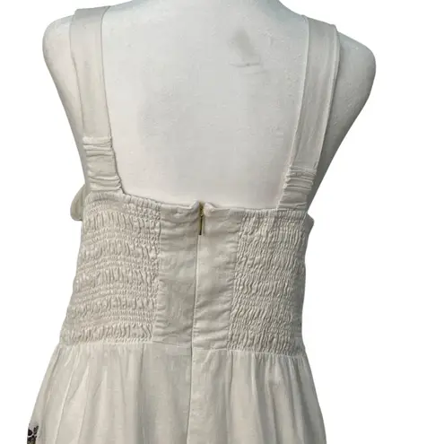 Cleobella Jolene Veneto Paisley Ivory Ankle Midi Linen Dress Boho Indie Cottage