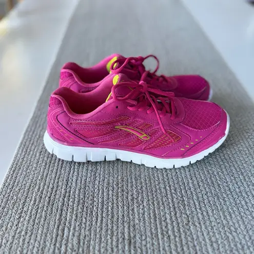 L.A. Gear Hot Pink Neon Yellow Athletic Sneaker Walking Shoes Size 8.5