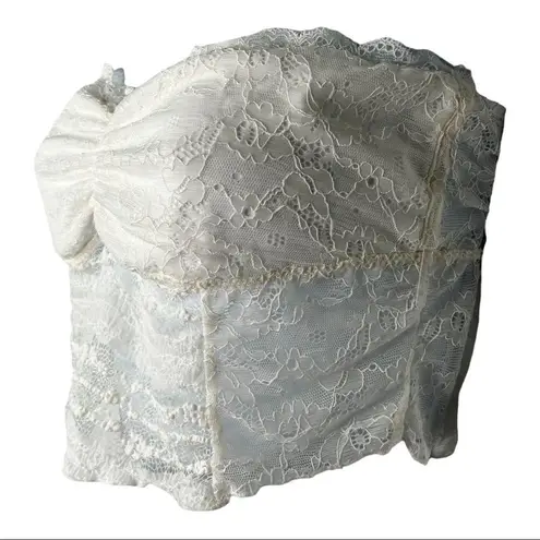 Winter Lennon Lace Strapless Top Bra White Size L