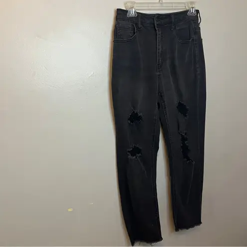 Vanilla Star Jeans Women's Black Distressed Straight Leg Jeans