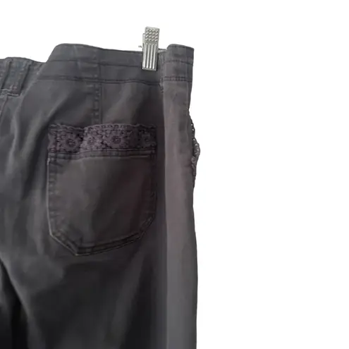 Knox Rose  Women's Size 12 Grey Crochet‎ Lightweight Detail Cropped Pants