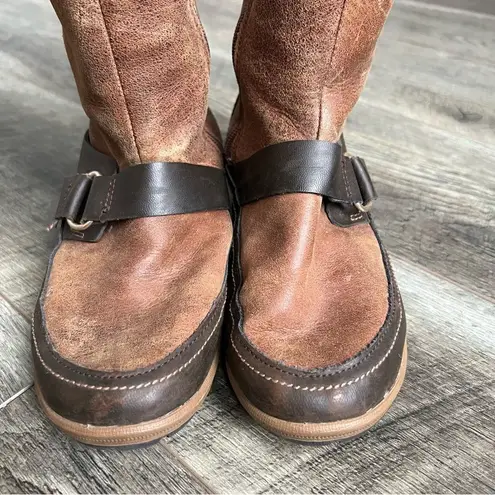 Merrell Leather Emery Buckle Brown Leather Moto Boots Size 6.5