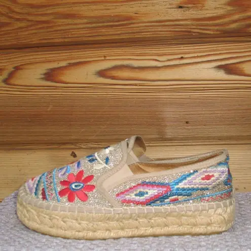 Johnny Was Nepentha Embroidered Espadrilles Shoes