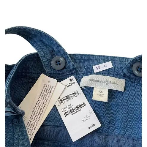 Treasure & Bond Blue A-line Back Slit A-line Dress Women Size XS NWT | 58-6