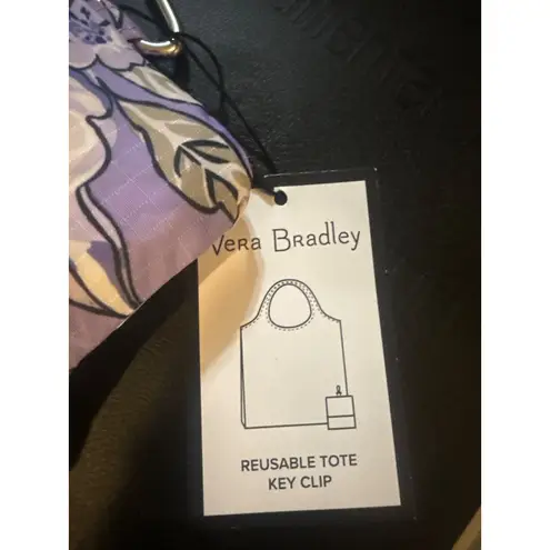 Vera Bradley  Reusable Tote Bag Key Clip With Carabiner Lavender Floral Pattern