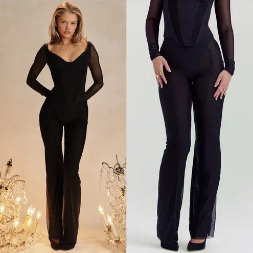 House Of CB  Avalon pants NWOT size L black mesh‎