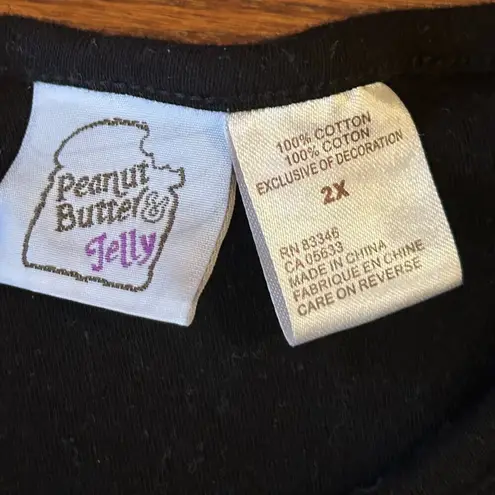 Cat Christmas Tree Beaded Embroidered Holiday Long Sleeve Tee Size 2XL XXL Black