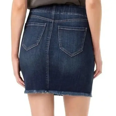 Liverpool Josette Cat Eye Pocket Frayed Edge Denim Blue Jean Mini Skirt ~ 0 / 25