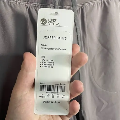 CRZ Yoga NWT Athletic Jogger Pants in Lunar Rock Grey Size XXS