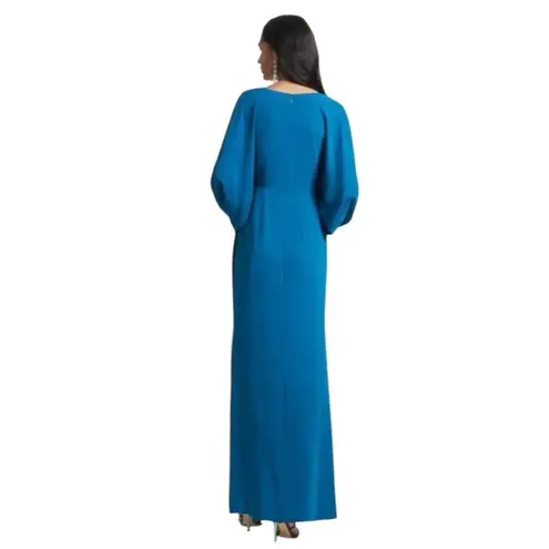 Sachin + Babi Womens Size 6 Teal Gabby V Neck Long Sleeve Beaded Maxi Gown NWT