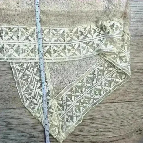 Free People  Tan V-Neck Long Sleeve Top Size M