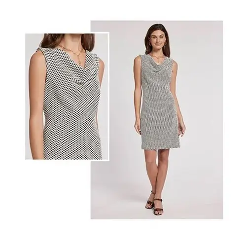 Talbots ✨ Drape Neck A Line Luxe Stretch Jersey Midi Sz Large Dress✨