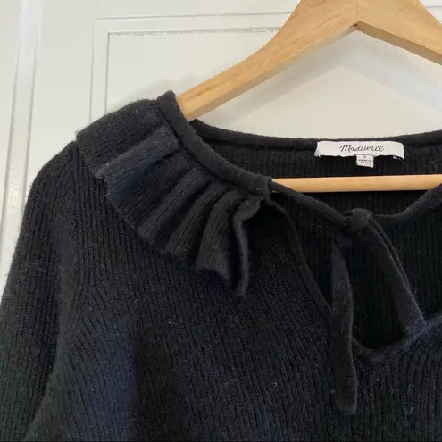 Madewell  Tie Neck Ruffle pullover sweater