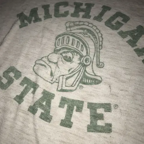 Michigan State Spartans Womens Large Gruff Sparty Tee By The Mitten State White