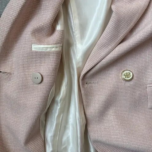 ZARA  DOUBLE BREASTED LONG BLAZER DRESS PINK XS