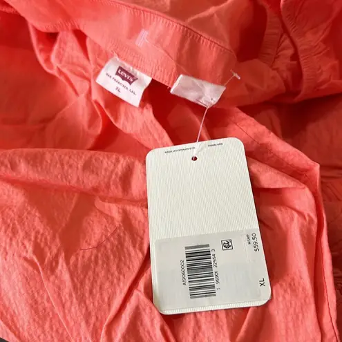 Levi's NWT  Daphne Scrunchie Blouse  Persimmon  Square Neck