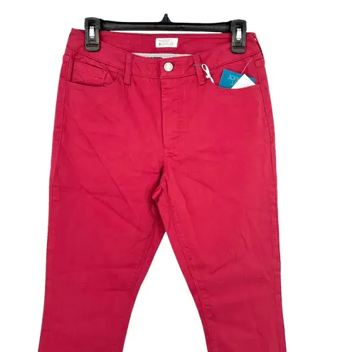 Market & Spruce Flat Front Slim Mid Rise Pants Dark Salmon Pink Size 10 NWT