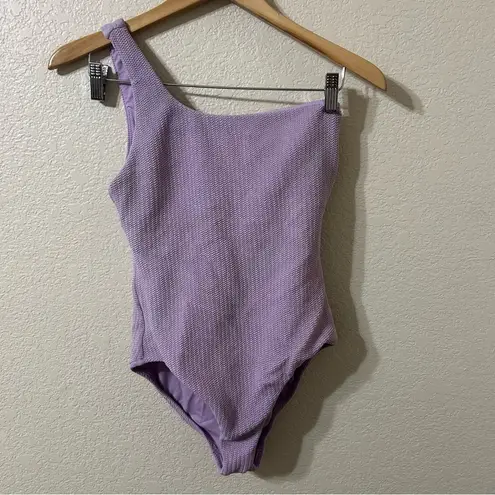Seafolly Sea Dive One Shoulder Fullpiece Lilac Swimsuit - Size 12