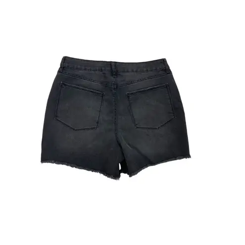 New DIP Jean Shorts Womens Size 12 Black High Rise Mom Jorts Raw Hem Cut Off