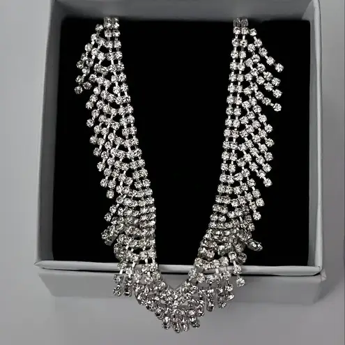 kim rogers Silver-Tone Rhinestone Necklace