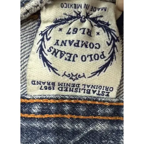 Y2KPolo Jeans Denim Women's Sz 6 28 Stretch Saturday Cropped Jean RL 67 Wide Leg Blue