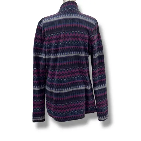 Ralph Lauren Women’s Size L Purple Fair Isle Fleece Full Zip Jacket Size L