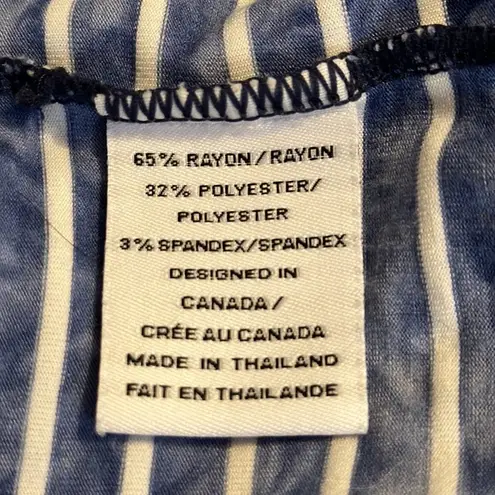 Neon Buddha blue white striped knit top size small