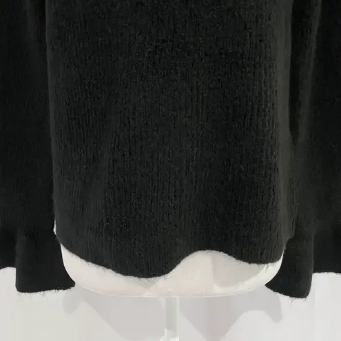 VERO MODA New Ruffle Cuff Sweater Long Sleeve V-Neck Pullover Black
