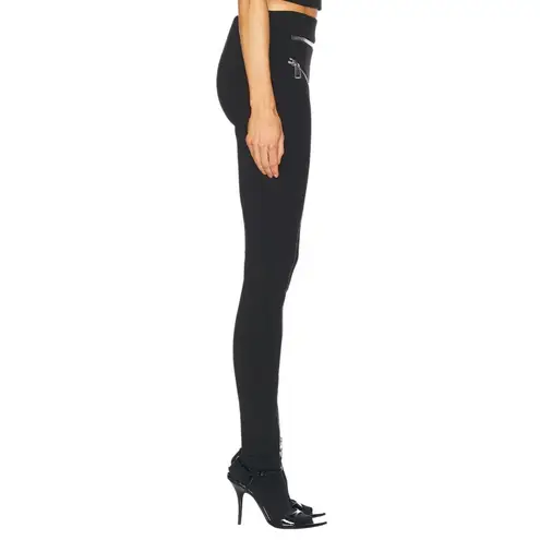AREA Zipper Brief Leggings in Black Small New Womens Skinny Crystal Pants