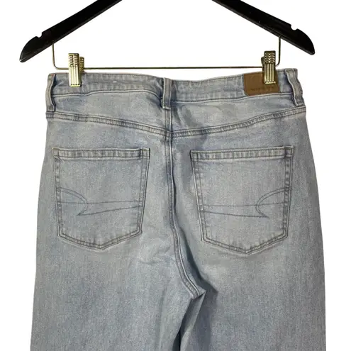 American Eagle Mom Jeans Women's 10 Long Light Wash High Rise Straight Denim NWT Blue Size undefined
