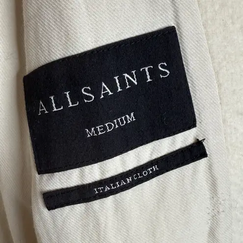 ALLSAINTS Rylee Oversized Wool Midi Dress Coat In Ecru White Sz M