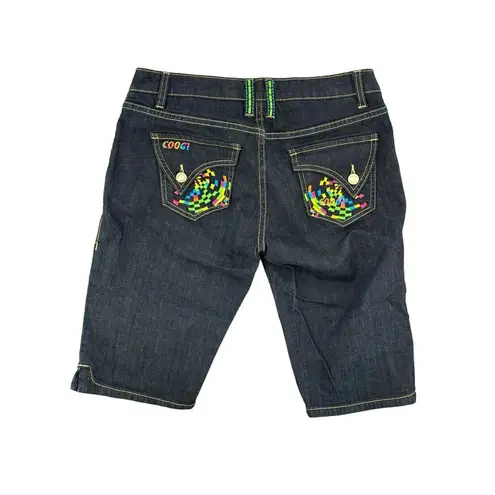 COOGI Bermuda Jeans Women's Juniors Embellished Colorful Mid Rise Size 7/8 31"