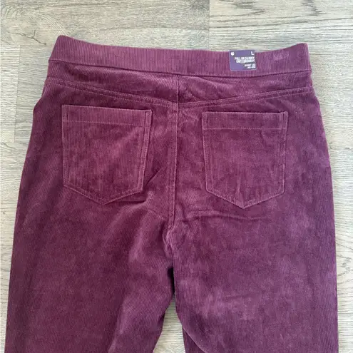 Gloria Vanderbilt Pull On Knit Skinny Corduroy Pant Size L Cabernet Crush NWT