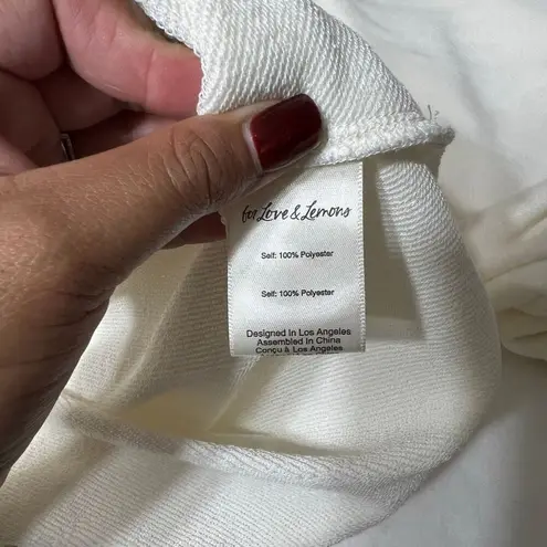 For Love & Lemons Cream Long Sleeve Sweate Dress Large Women