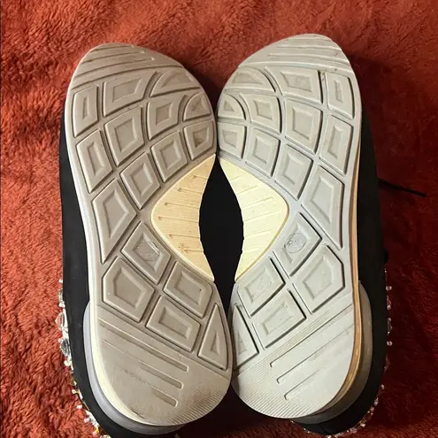 Vaneli Embellished Black and Cream Women's Sneakers Size 8