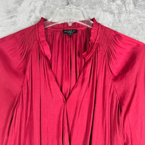 Current Air Current Air Blouse Womens Small Red Satin Wrap Cocktail Romantic Date Night