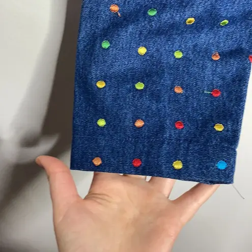 Keren Hart rainbow embroidered denim jacket size S