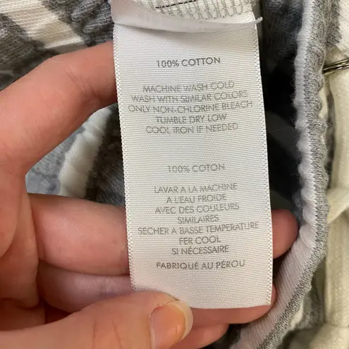 White + Warren Striped Drawstring Shorts Womens Size S Gray White Lounge