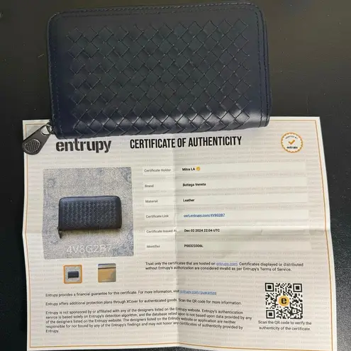 Bottega Veneta Nappa Intrecciato Leather Zip Around Long Wallet in Blue