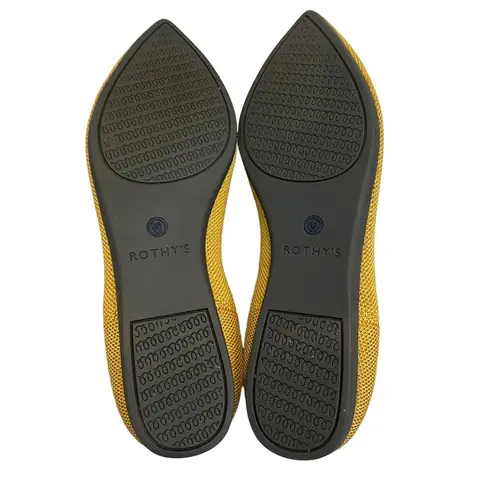 Rothy's The Point Marigold Knit Fabric Pointy Toe Slip On Ballet Flats, Sz 5.5