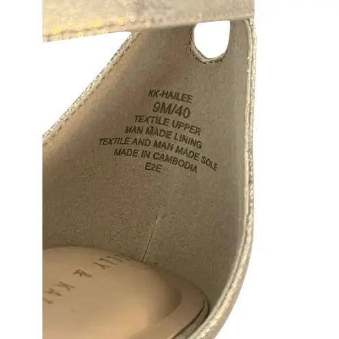 Kelly & Katie Hailee Sandal Womens Size 9M Beige Gold Shimmer 3.5 in Heel NEW