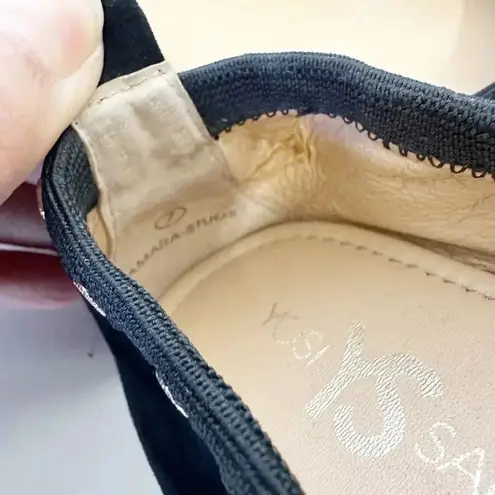 YOSI SAMRA Womens Size 7 Black Suede Gold Studded Foldable Ballet Flats